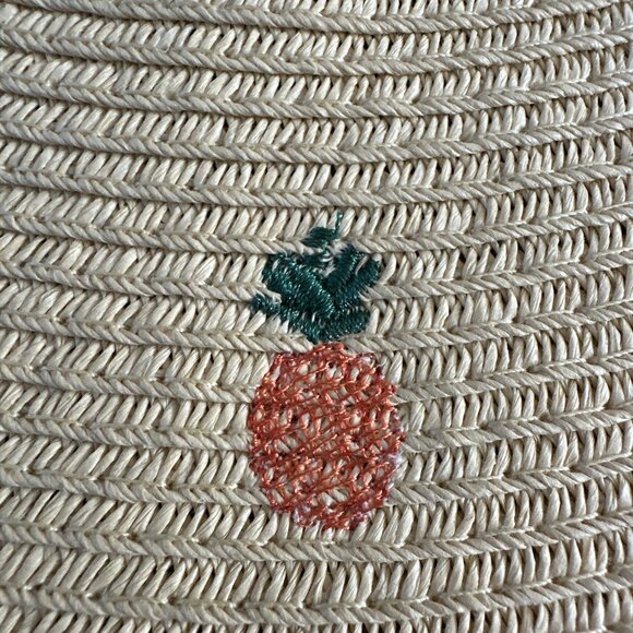 Betsey Johnson Flamingo Woven Floppy Sun Hat NWT Coastal Beachy Resort Tropical main image 8